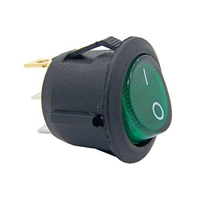 Interruptor Basculante 1 Circuito 6A 250V Verde Luminoso-Componentes eletronicos-SMI-Music Stage