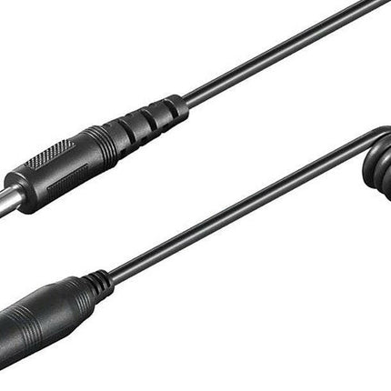 Cabo Espiral Jack 6,35mm Macho Stereo - Jack 6,35mm Femea Stereo (Preto) - 5 metros-Jack 6.3-Goobay-Music Stage