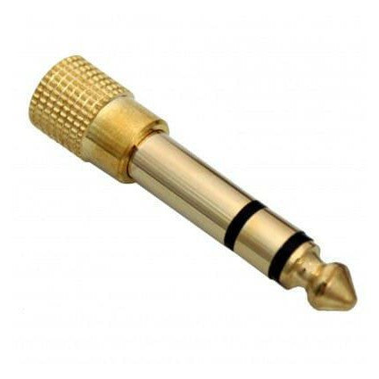 Adaptador 6,35 Macho ST / 3,5 Fêmea ST - Dourado-Fichas e cabos-SMI-Music Stage