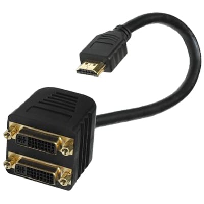 Adaptador HDMI Macho / 2xDVI-D (24+1) Fêmea 20cm-Fichas e cabos-EDC-Music Stage