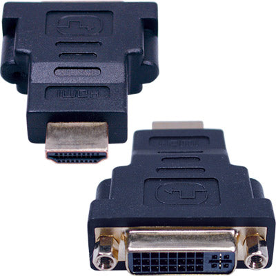 Adaptador HDMI Macho / DVI-I (24+5) Fêmea-Fichas e cabos-SMI-Music Stage