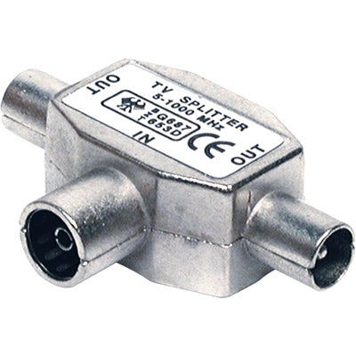 Adaptador TV Fêmea / 2xTV Macho - Metal-Fichas e cabos-SMI-Music Stage