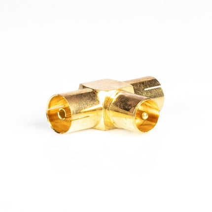 Adaptador TV Macho / 2xTV Fêmea - Dourado-Fichas e cabos-SMI-Music Stage