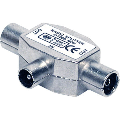 Adaptador TV Macho / 2xTV Fêmea - Metal-Fichas e cabos-Krang-Music Stage