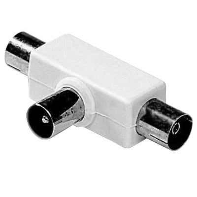 Adaptador TV Macho / 2xTV Fêmea - Plástico-Fichas e cabos-EDC-Music Stage