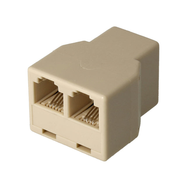 Adaptador Telefone 6V/4C RJ11 Fêmea / 2xFêmea - Creme-Fichas e cabos-SMI-Music Stage
