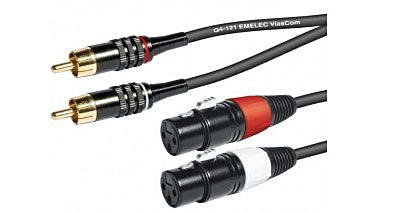 Cabo 2x XLR Fêmea / 2x RCA Macho 3mt-Cabos-Emelec-Music Stage
