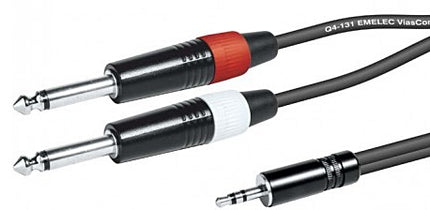 Cabo 3,5 Macho ST / 2x 6,35 Macho Mono 5mt-Cabos-Emelec-Music Stage