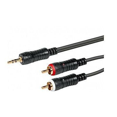 Cabo 3,5 Macho ST / 2x RCA Macho 5mt-Fichas e cabos-Emelec-Music Stage