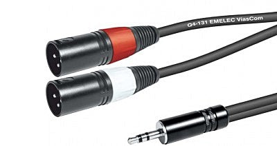 Cabo 3,5 Macho ST / 2x XLR Macho 1,5mt-Cabos-Emelec-Music Stage