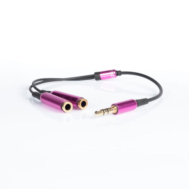 Cabo 3,5 Macho ST / 2x3,5 Fêmea ST 25cm - Rosa-Cabos-SMI-Music Stage