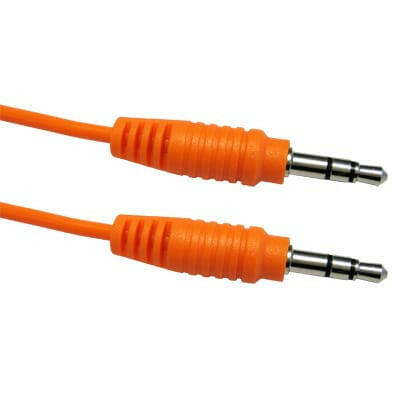Cabo 3,5 Macho ST / 3,5 Macho ST 1,5mt - Redondo Laranja-Fichas e cabos-EDC-Music Stage