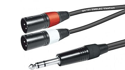 Cabo 6,35 Macho ST / 2x XLR Macho 1,5mt-Cabos-Emelec-Music Stage