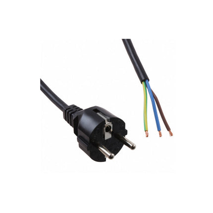 Cabo Alimentação Schuko Macho / Descarnado 3x1,5mm 2mt Preto-Cabos-SMI-Music Stage