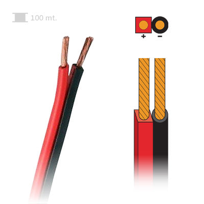 Cabo Coluna 2x0,35mm² Preto/Vermelho 100mt - Bobine-Fichas e cabos-Nimo-Music Stage