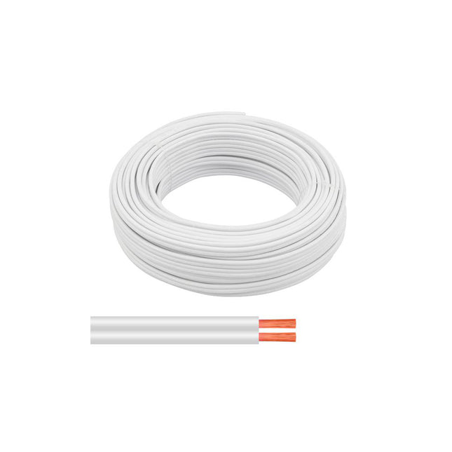 Cabo Coluna 2x0,50mm² Branco 100mt - Não Polarizado - Rolo-Fichas e cabos-SMI-Music Stage