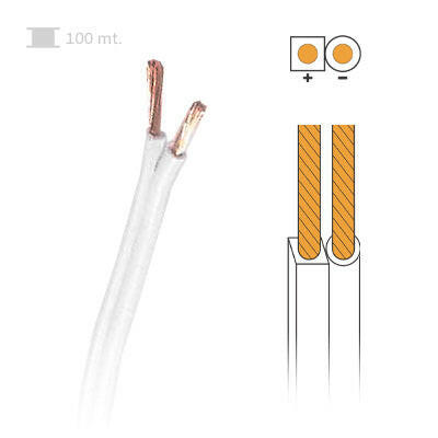 Cabo Coluna 2x0,75mm² Branco 100mt - Bobine-Fichas e cabos-SMI-Music Stage