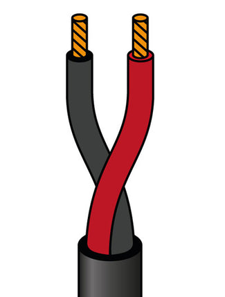 Cabo Coluna 2x0,75mm² Redondo Preto 100mt - Bobine-Fichas e cabos-Nimo-Music Stage