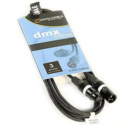 Cabo DMX XLR Macho / XLR Fêmea 3mt-Cabos de Audio-Accu-cable-Music Stage
