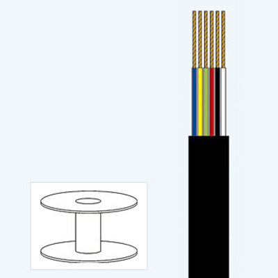 Cabo Telefone Plano 6 Condutores Preto 100mt - Bobine-Fichas e cabos-Nimo-Music Stage