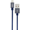 Cabo USB "A" Macho / Apple Lightning 1mt Aluminio - Azul