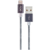 Cabo USB "A" Macho / Apple Lightning 1mt Aluminio - Prata