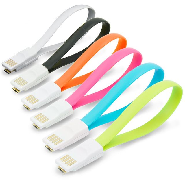 Cabo USB "A" Macho / Micro USB "B" 8cm -Magnético-Rosa-Fichas e cabos-SMI-Music Stage