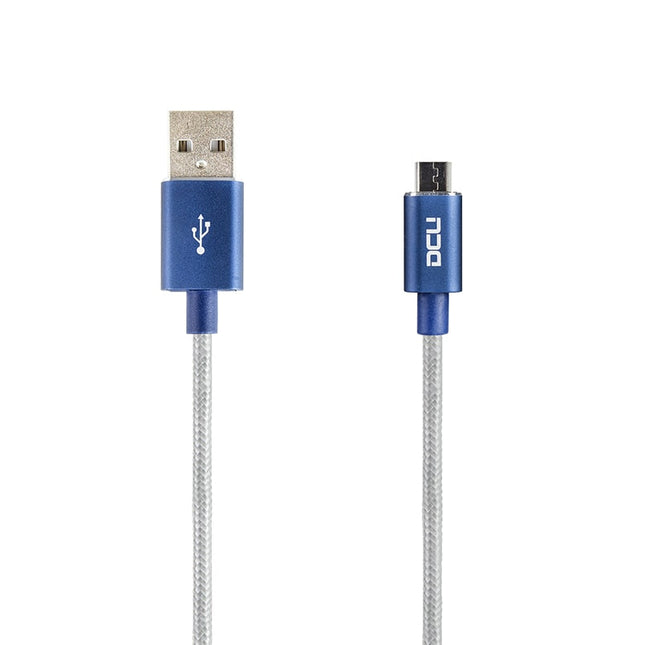 Cabo USB "A" Macho / Micro USB "B" Macho 1mt Cinza Algodão-Fichas e cabos-DCU-Music Stage