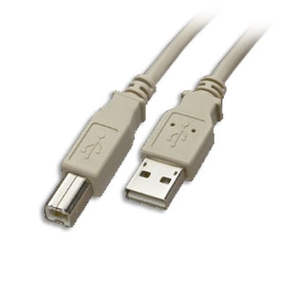 Cabo USB "A" Macho / USB "B" Macho 5mt - Creme-Fichas e cabos-MP-Music Stage