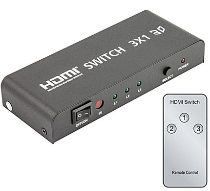 Comutador HDMI 3 Entradas / 1 Saída - c/ Comando-Tv audio video-SMI-Music Stage