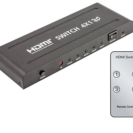 Comutador HDMI 4 Entradas / 1 Saída - c/ Comando-Tv audio video-SMI-Music Stage