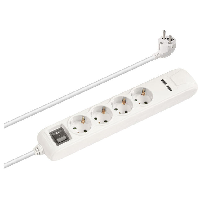 Extensão Eléctrica 4 Vias Shucko 1,5mt 2xUSB-Electricidade-SMI-Music Stage