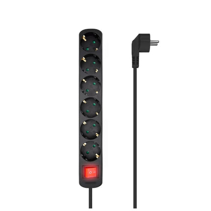 Extensão Eléctrica 6 Vias Shucko 1,5mt c/ Interruptor - Preta-Electricidade-SMI-Music Stage