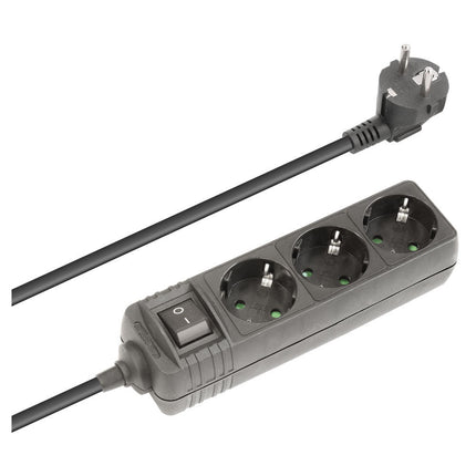 Extensão Eléctrica 3 Vias Shucko 1,5mt c/ Interruptor Preto-Electricidade-SMI-Music Stage