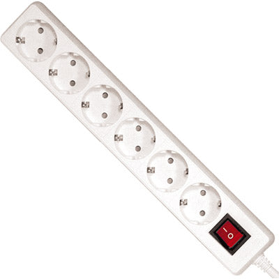 Extensão Eléctrica 6 Vias Shucko 3mt c/ Interruptor - Preto-Electricidade-SMI-Music Stage