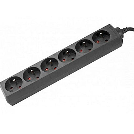 Extensão Eléctrica 6 Vias Shucko 5mt - Preto-Electricidade-SMI-Music Stage