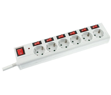 Extensão Eléctrica 6 Vias Shucko c/ Prot. 1,3mt c/ 6 Interr.-Electricidade-Nimo-Music Stage