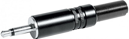 Ficha 3,5 Macho Mono Ø6,5mm Metal - Preta-Fichas e cabos-Emelec-Music Stage