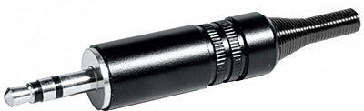 Ficha 3,5 Macho ST Ø3,0mm Metal - Preta-Fichas e cabos-Emelec-Music Stage