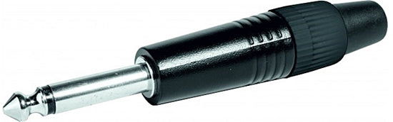 Ficha 6,35 Macho Mono Metal - Preta-Fichas e cabos-Emelec-Music Stage