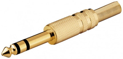 Ficha 6,35 Macho ST - Dourada-Fichas e cabos-SMI-Music Stage