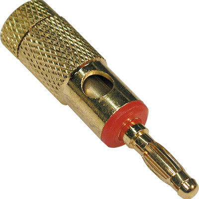 Ficha Banana Macho Ø5mm Dourada - Vermelha-Fichas e cabos-SMI-Music Stage