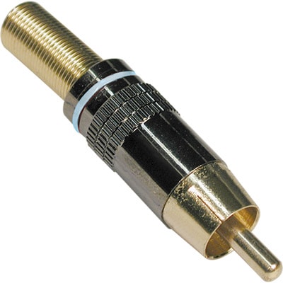 Ficha RCA Macho Branca - Dourada-Fichas e cabos-EDC-Music Stage