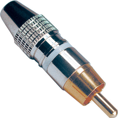 Ficha RCA Macho Metal - Aro Branco-Fichas e cabos-SMI-Music Stage