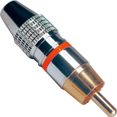 Ficha RCA Macho Metal - Aro Vermelho-Fichas e cabos-SMI-Music Stage