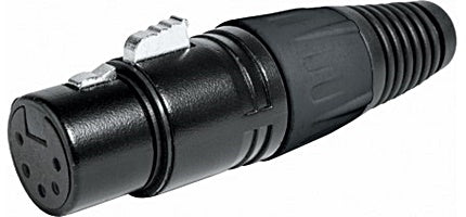Ficha XLR Fêmea 5 Pinos Metal Preta-Fichas e cabos-Emelec-Music Stage