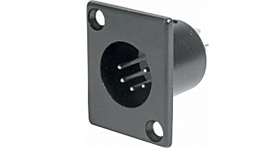 Ficha XLR Macho 5 Pinos Chassi - Preta-Fichas e cabos-Emelec-Music Stage