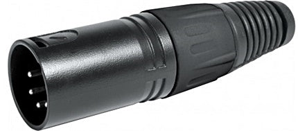 Ficha XLR Macho 5 Pinos Metal Preta-Fichas e cabos-Emelec-Music Stage