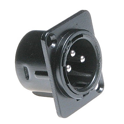 Ficha XLR Macho Painel Preta-Fichas e cabos-SMI-Music Stage