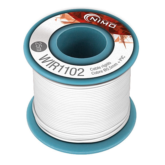 Fio Rígido 1x0,50 Branco - 25mt-Electricidade-Nimo-Music Stage